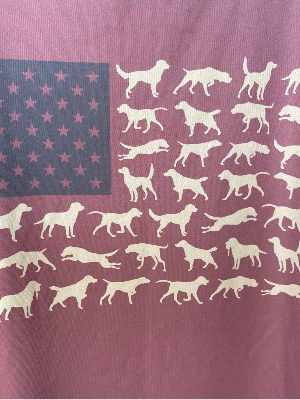 Columbia White Dog Silhouette Flag long sleeve UPF - dark red 2XL